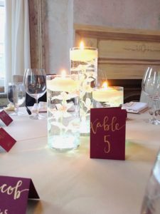 Rehearsal dinner table numbers