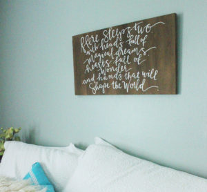 Wooden home decor sign