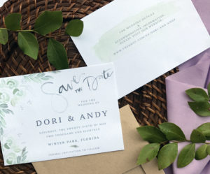 Wedding save the date cards - watercolor digital file