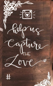 hand lettered photo booth sign