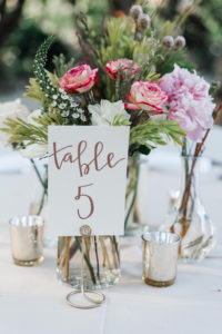 Rose gold table numbers